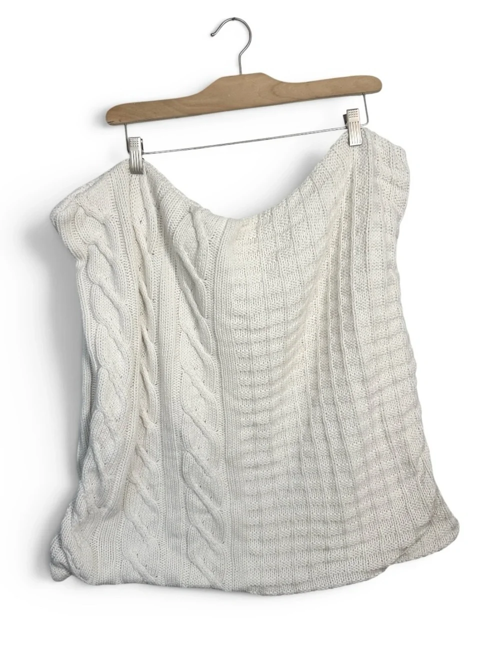 Pottery Barn Sweater Knit Ivory Cream Pillow Cover 26” Square M-414